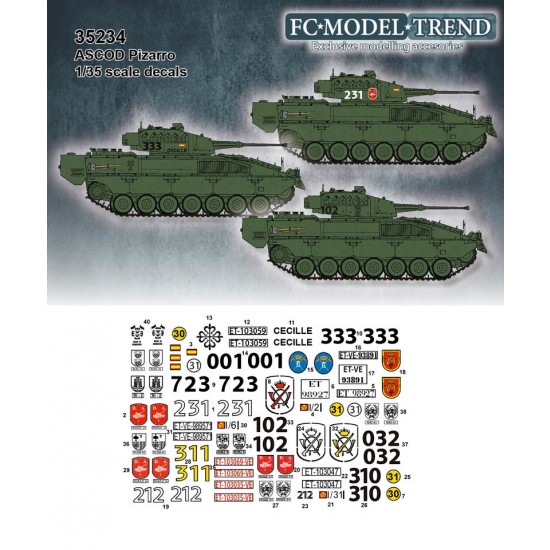 Decals for 1/35 VCI/VCC Pizarro