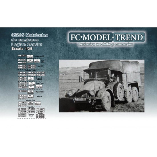 1/35 Legion Condor Trucks License Plates