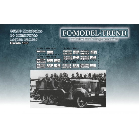1/35 Legion Condor Halftracks License Plates