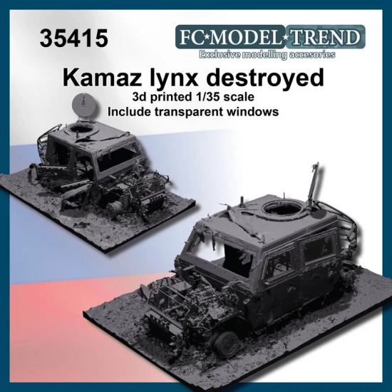 1/35 Destroyed Kamaz/Iveco lynx Tank Diorama Base