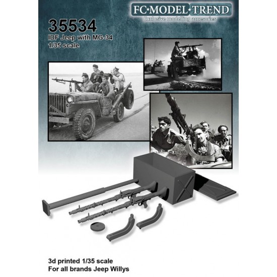 1/35 IDF Jeep w/MG-35 Detail Set for All Brands Jeep Willys