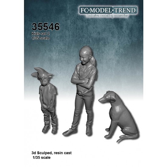1/35 Kids Set Vol.2 (2 kids & 1 dog)
