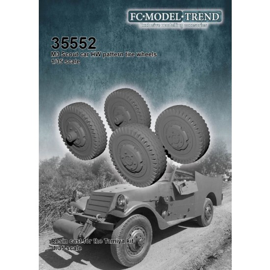 1/35 M3 Scout Car Highway Pattern Tyres for Tamiya kits