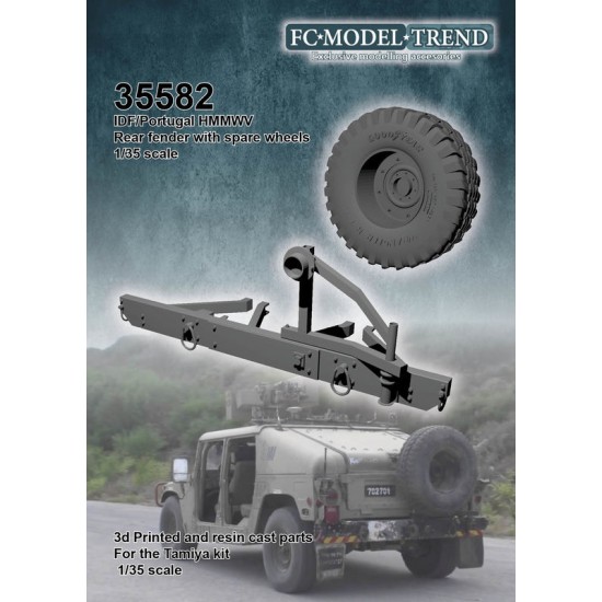 1/35 HMMWV Rear Bumper with Spare Wheel for Tamiya kits
