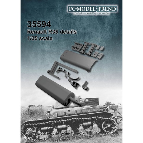 1/35 Renault R-35 Tool Clamps & Exhaust for Tamiya kits