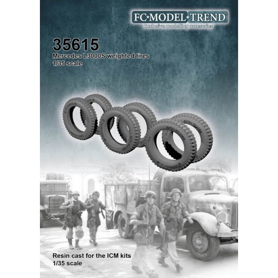 1/35 Mercedes L3000S Weighted Wheels for ICM Kit