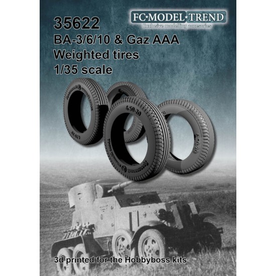 1/35 BA-3/6/10 & GAZ AAA Weighted Tyres for HobbyBoss kits
