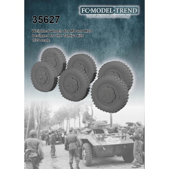 1/35 M8 & M20 Weighted Wheels for Tamiya kits