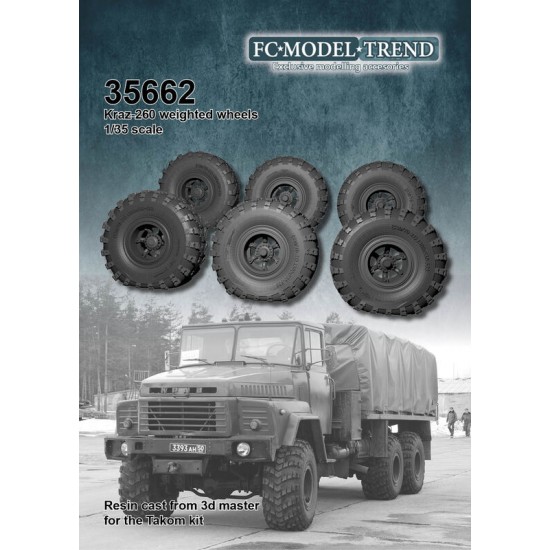 1/35 Kraz 260 Weighted Wheels for Takom kits