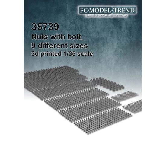 1/35 Nuts with Bolt (9 different sizes)