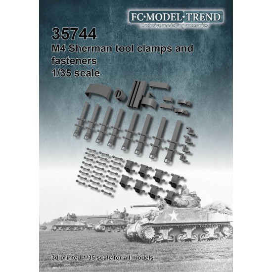 1/35 M4 Sherman Tool Clamps & Fasteners