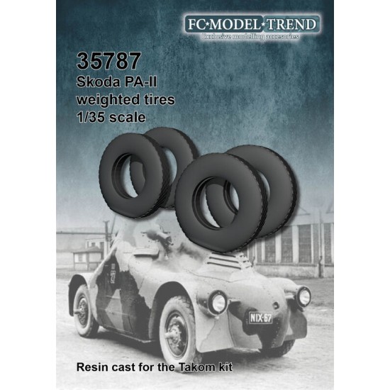 1/35 Skoda PA II Weighted Tyres for Takom kit