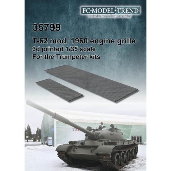 1/35 T62 mod 1960 Engine Cover Mesh Grille for Trumpeter kits