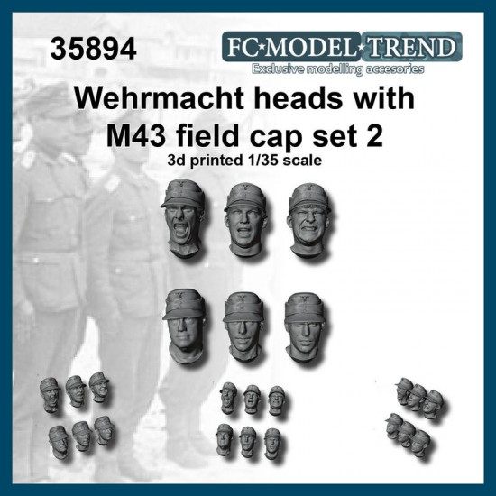 1/35 Wehrmacht Heads w/M-43 Cap Set 2.