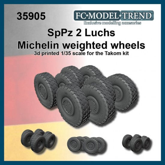 1/35 SpPz Luchs Weighted Wheels for Takom kit