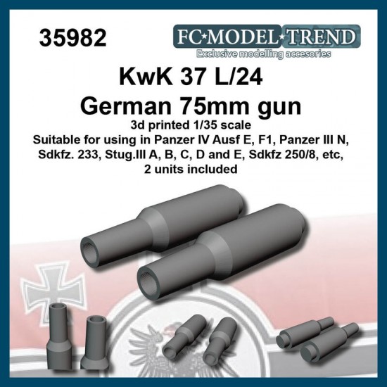 1/35 KwK 37 L/24 75mm Gun for Panzer IV Ausf E/F1 (2pcs)