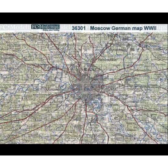 1/35 Self-adhesive Base - WWII German Map of Moscow