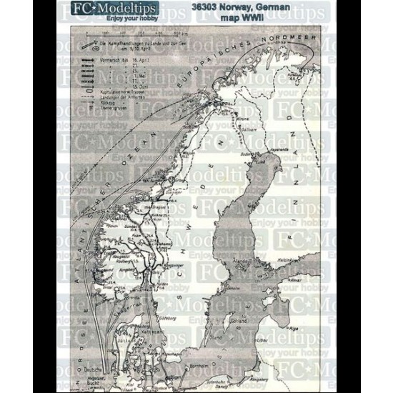 1/35 Self-adhesive Base - WWII German Map of Norway