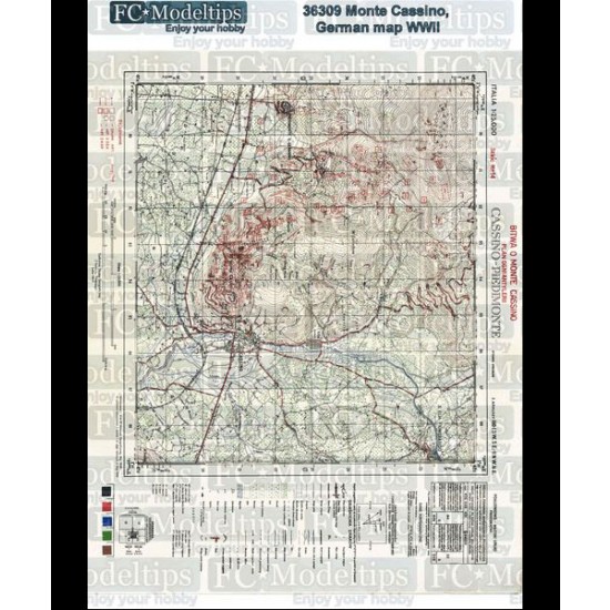 1/35 Self-adhesive Paper Base - WWII German Map of Monte Cassino