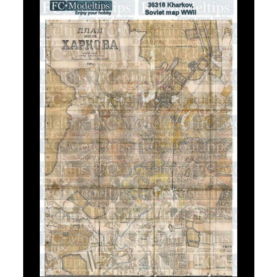 1/35 Self-adhesive Paper Base - WWII Soviet Map of Kharkov