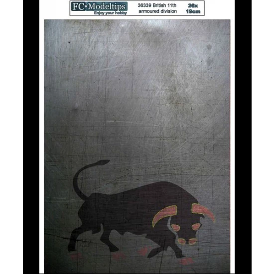 British 11th Armoured Division Self-adhesive Base (260 x 190mm)