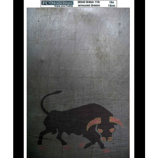 British 11th Armoured Division Self-adhesive Base (190 x 130mm)