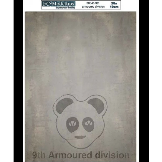 British 9th Armoured Division Self-adhesive Base (260 x 190mm)