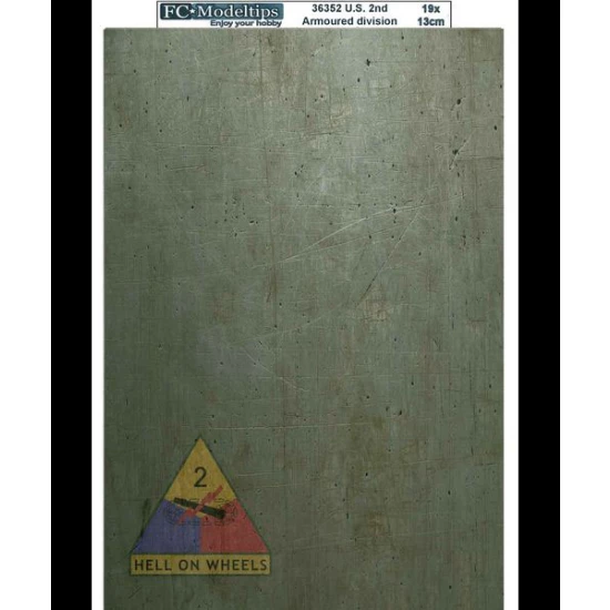 US 2nd Armoured Division Self-adhesive Base (190 x 130mm)
