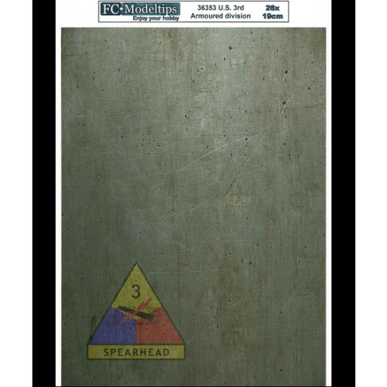 US 3rd Armoured Division Self-adhesive Base (260 x 190mm)