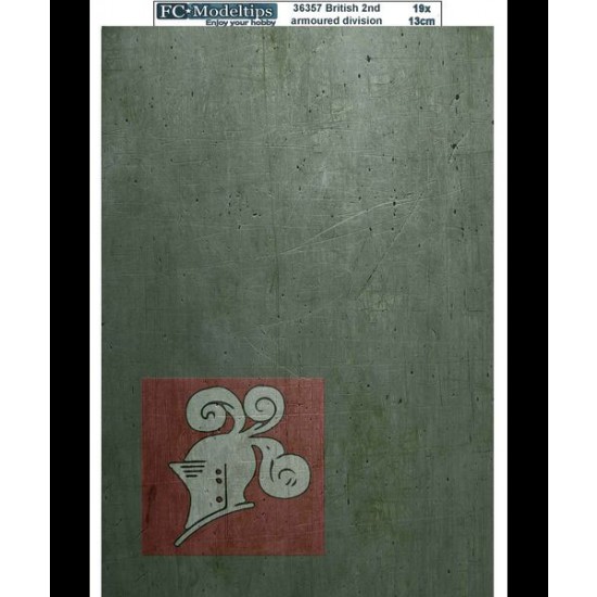 British 2nd Armoured Division Self-adhesive Base (190 x 130mm)