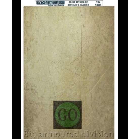 British 8th Armoured Division Self-adhesive Base (190 x 130mm)