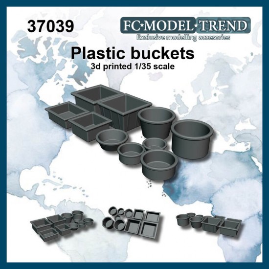 1/35 Plastic Buckets (resin)