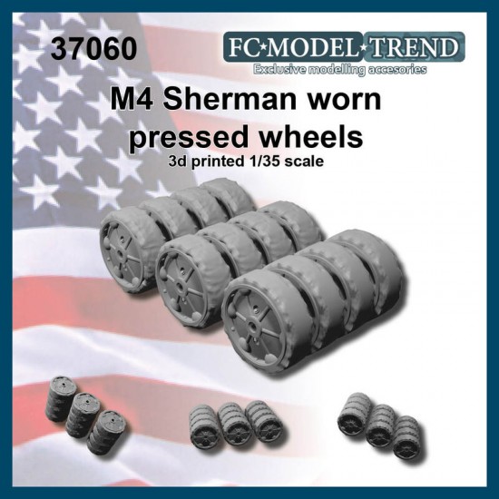 1/35 M4 Sherman Pressed Worn Wheels