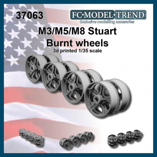 1/35 M3/5 Stuart Burnt Wheels