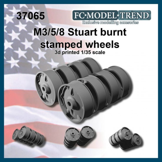 1/35 M3/5 Stamped Burnt Wheels