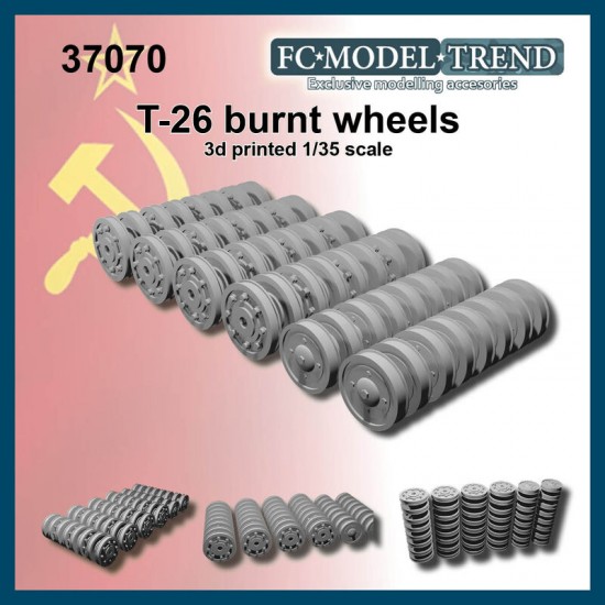 1/35 T-26 & Variants Burnt Wheels