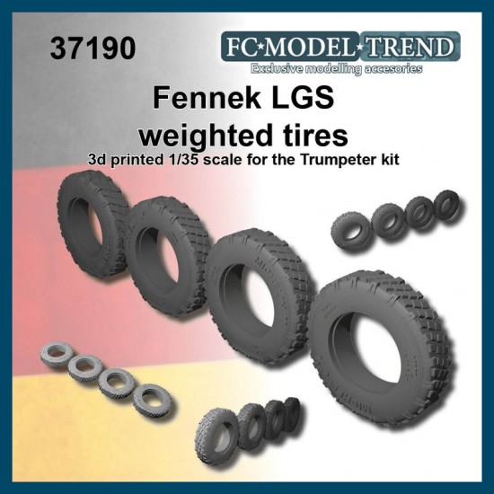 1/35 Fennek Lgs Weighted Tyres for Trumpeter kits