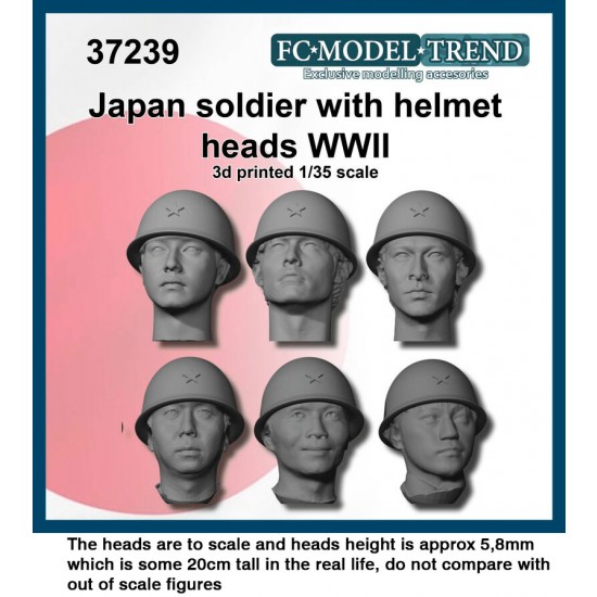 1/35 WWII Japanese Soldier Heads with Helmet