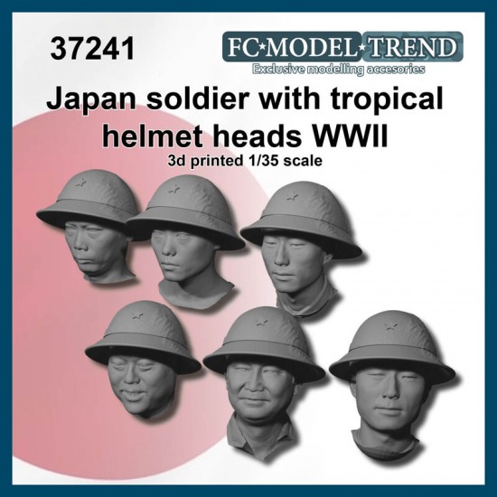 1/35 WWII Japanese Soldier Heads with Tropical Helmet