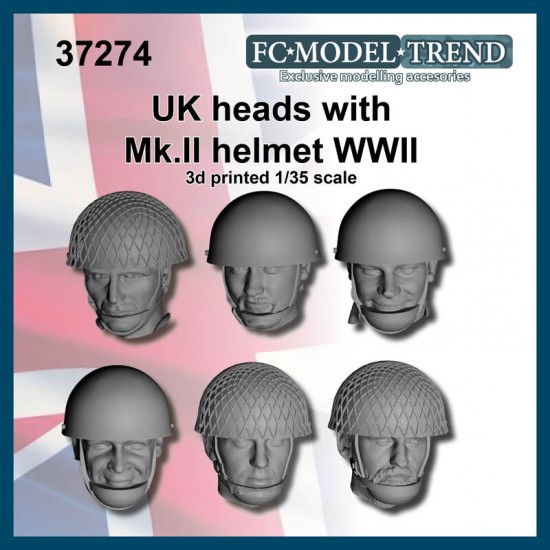 1/35 British Airborne Heads with Mk.II Helmet