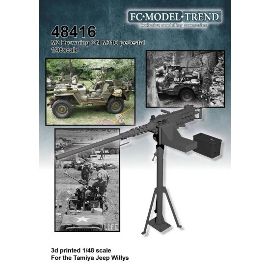 1/48 M2 Browning on M31C Pedestal for Tamiya Jeep Willys kits