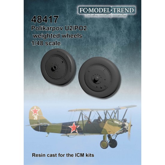 1/48 Polikarpov U2 Weighted Wheels for ICM kits