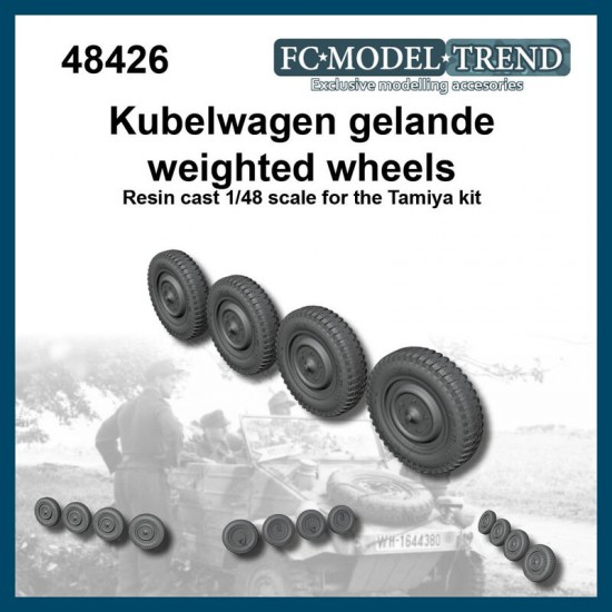 1/48 Kubelwagen Weighted Wheels for Tamiya kits