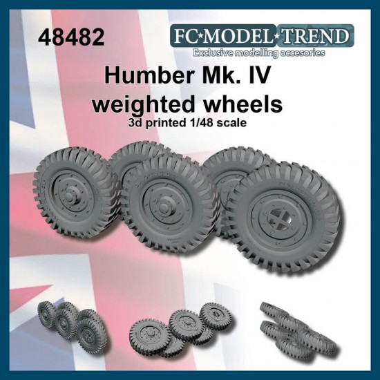 1/48 Humber Mk. IV Weighted Wheels for Tamiya kit