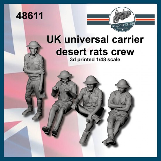 1/48 British Universal Carrier Desert Rats Crews (4 Figures)