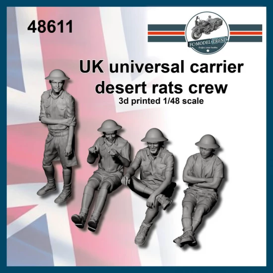 1/48 British Universal Carrier Desert Rats Crews (4 Figures)