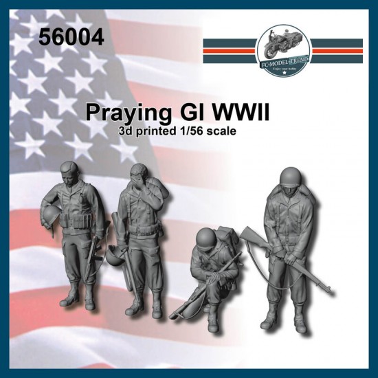 1/56 WWII US Praying GI (4 figures)
