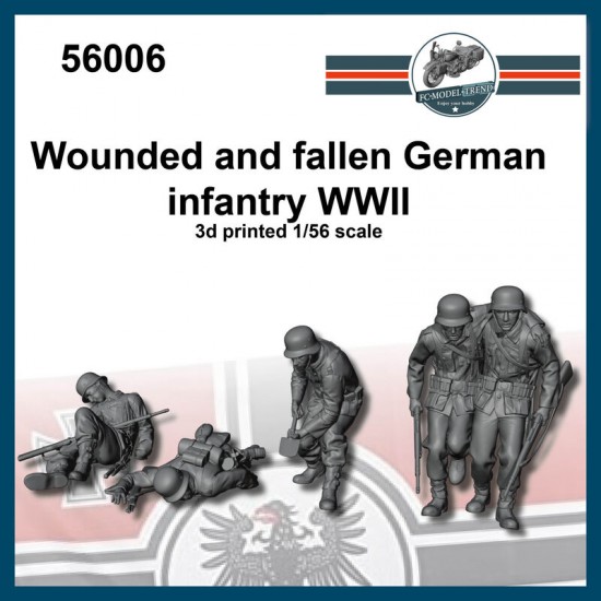1/56 WWII Wounded and Fallen German Infantry (5 figures)