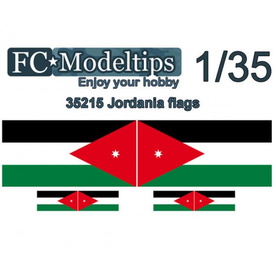 Water-slide Decal for 1/35 Adaptable Flags Jordan