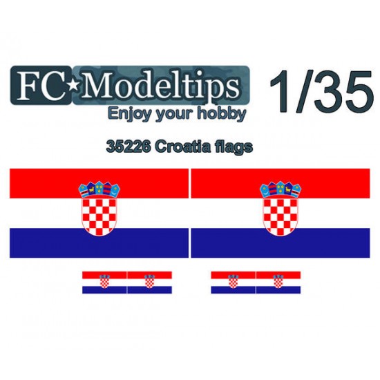 Water-slide Decal for 1/35 Adaptable Flags Croatia